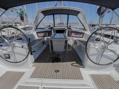 Cockpit of Nabucco: Forward Cabin #2 (Cabin Charter - 2 pax) Fully Crewed, ALL EXPENSES, a Beneteau Oceanis 48 sailboat at G…
