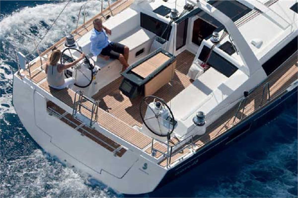 Deck of Nabucco: Forward Cabin #2 (Cabin Charter - 2 pax) Fully Crewed, ALL EXPENSES, a Beneteau Oceanis 48 sailboat at Grad…