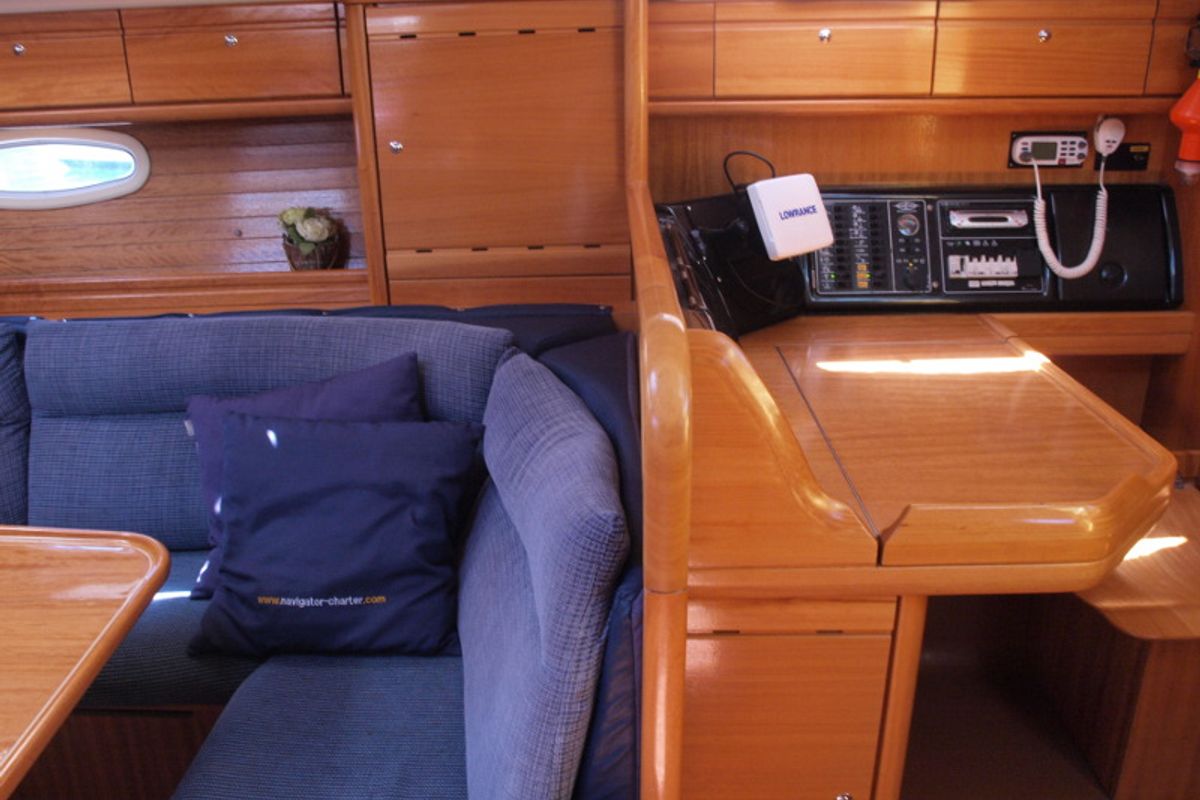 Salon of Sea King, a Bavaria 42 sailboat at Primošten, Croatia