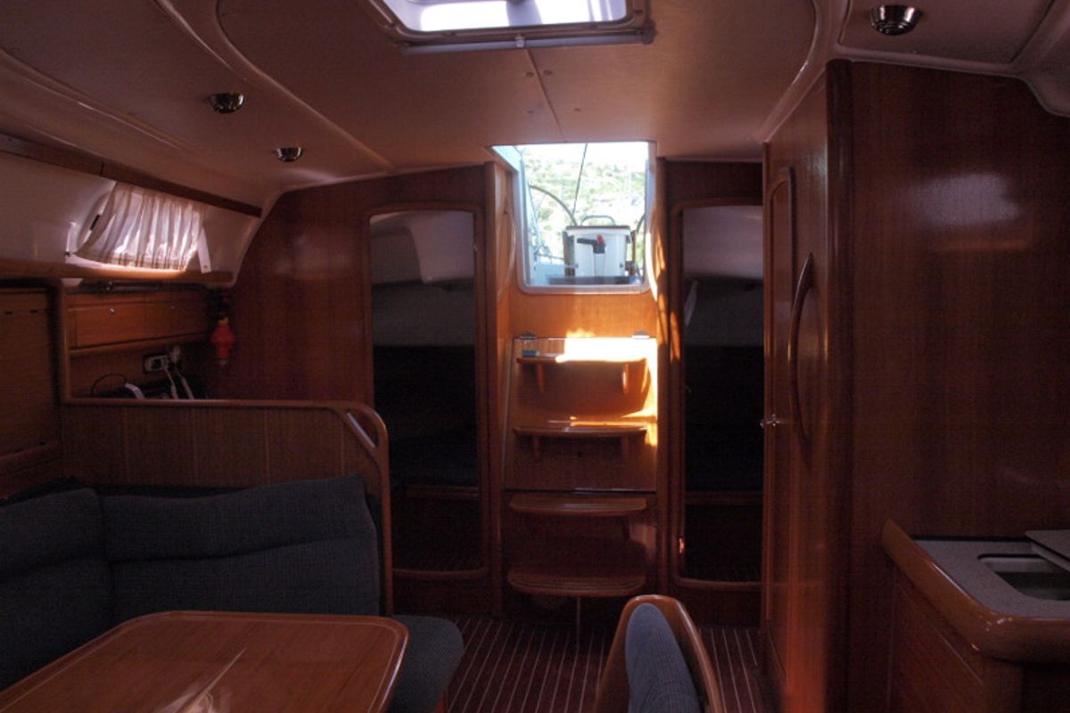 Salon of Sea King, a Bavaria 42 sailboat at Primošten, Croatia
