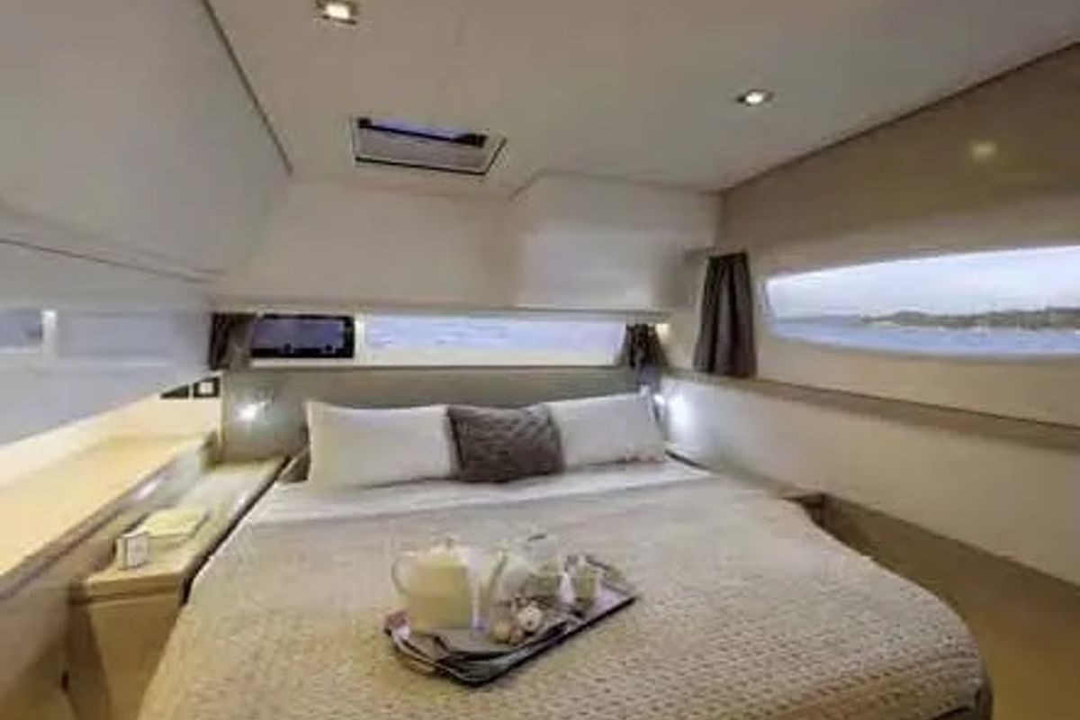 Cabin on Bicos, a Fountaine Pajot Saba 50 catamaran at Fethiye, Turkey