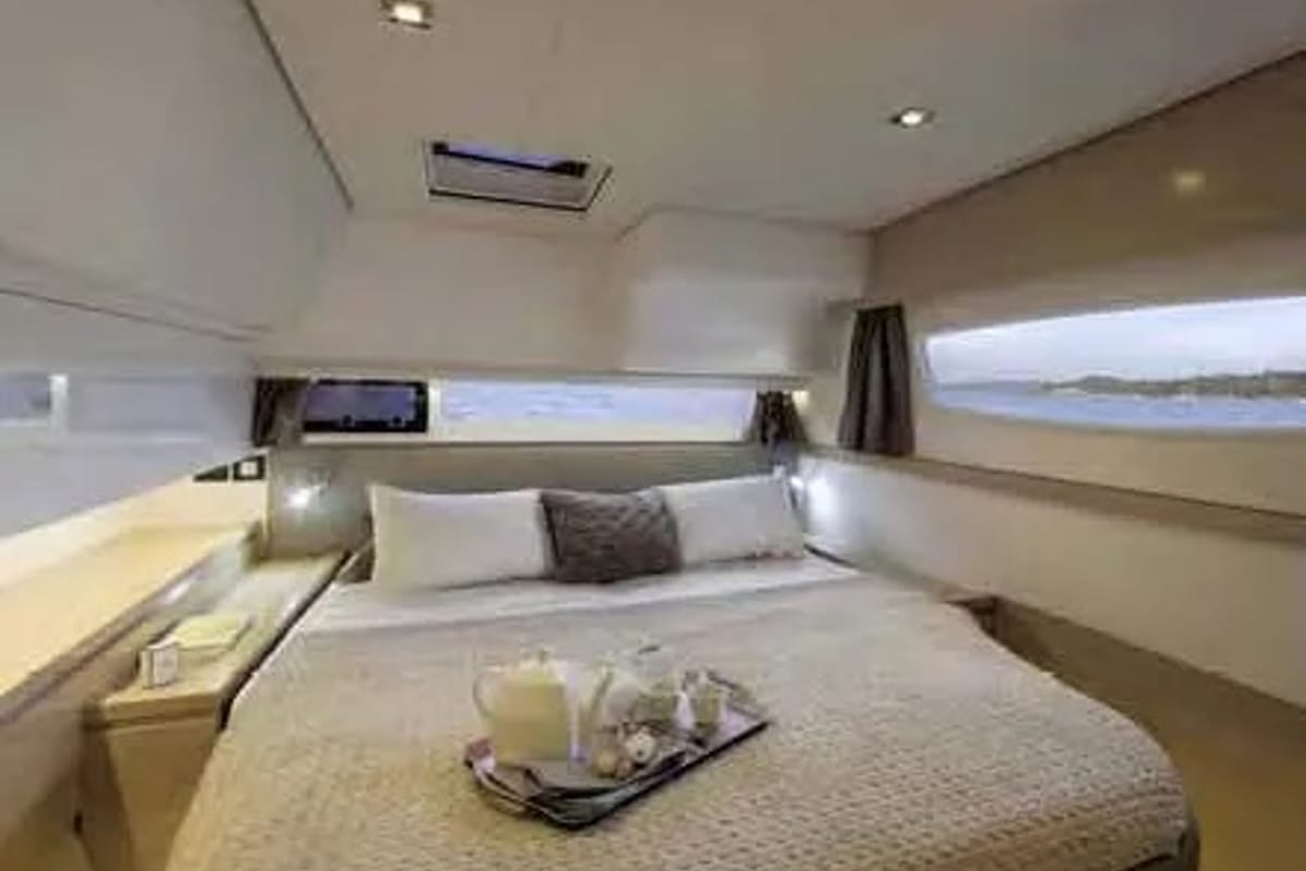 Cabin on Bicos, a Fountaine Pajot Saba 50 catamaran at Fethiye, Turkey