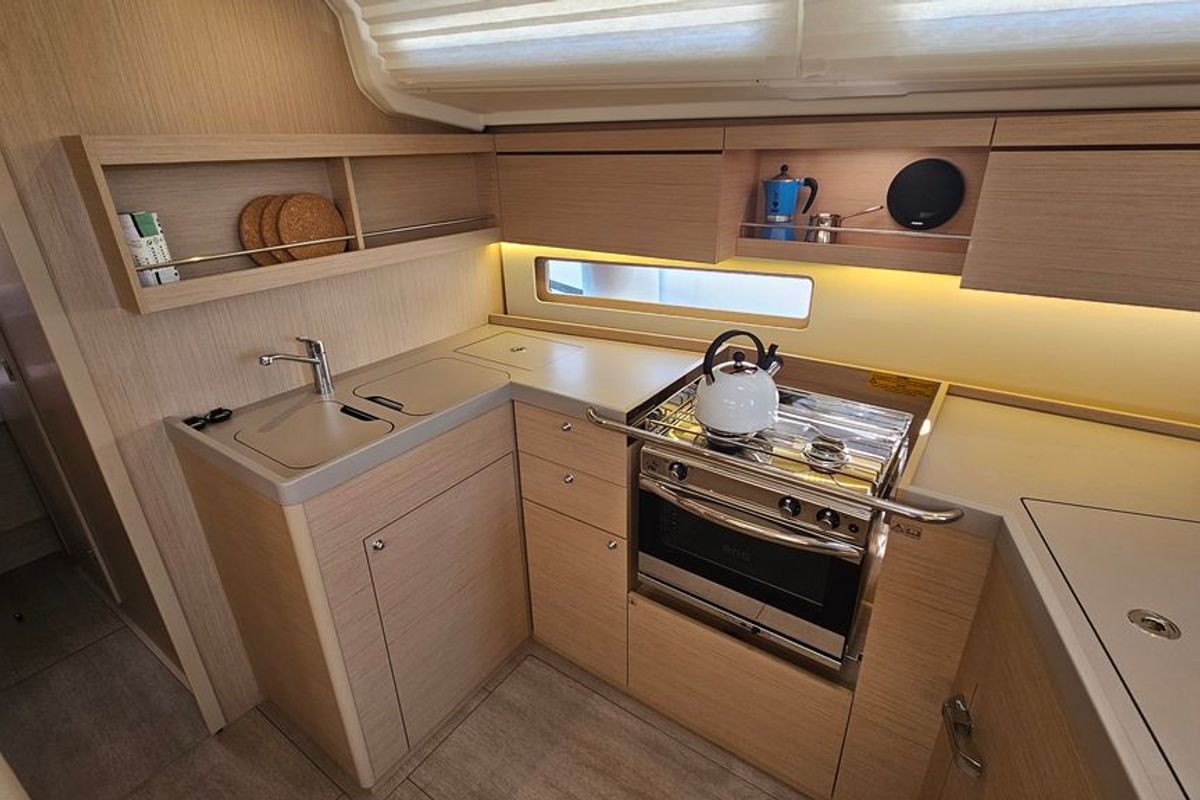 Galley of Dream Weaver, a Beneteau Oceanis 40.1 sailboat at Zadar, Croatia