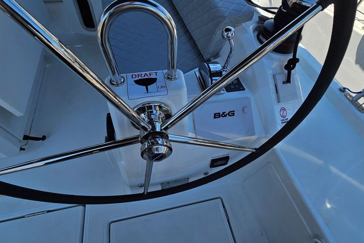 Cockpit of Dream Weaver, a Beneteau Oceanis 40.1 sailboat at Zadar, Croatia