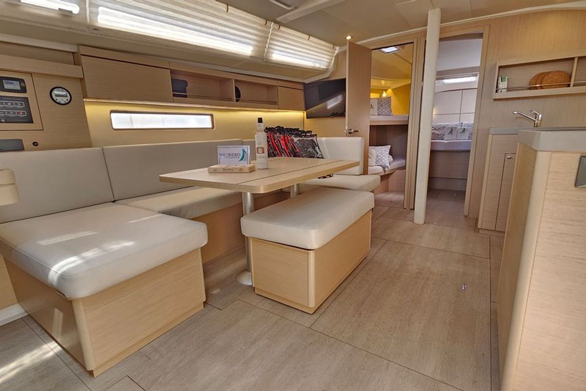 Salon of Dream Weaver, a Beneteau Oceanis 40.1 sailboat at Zadar, Croatia