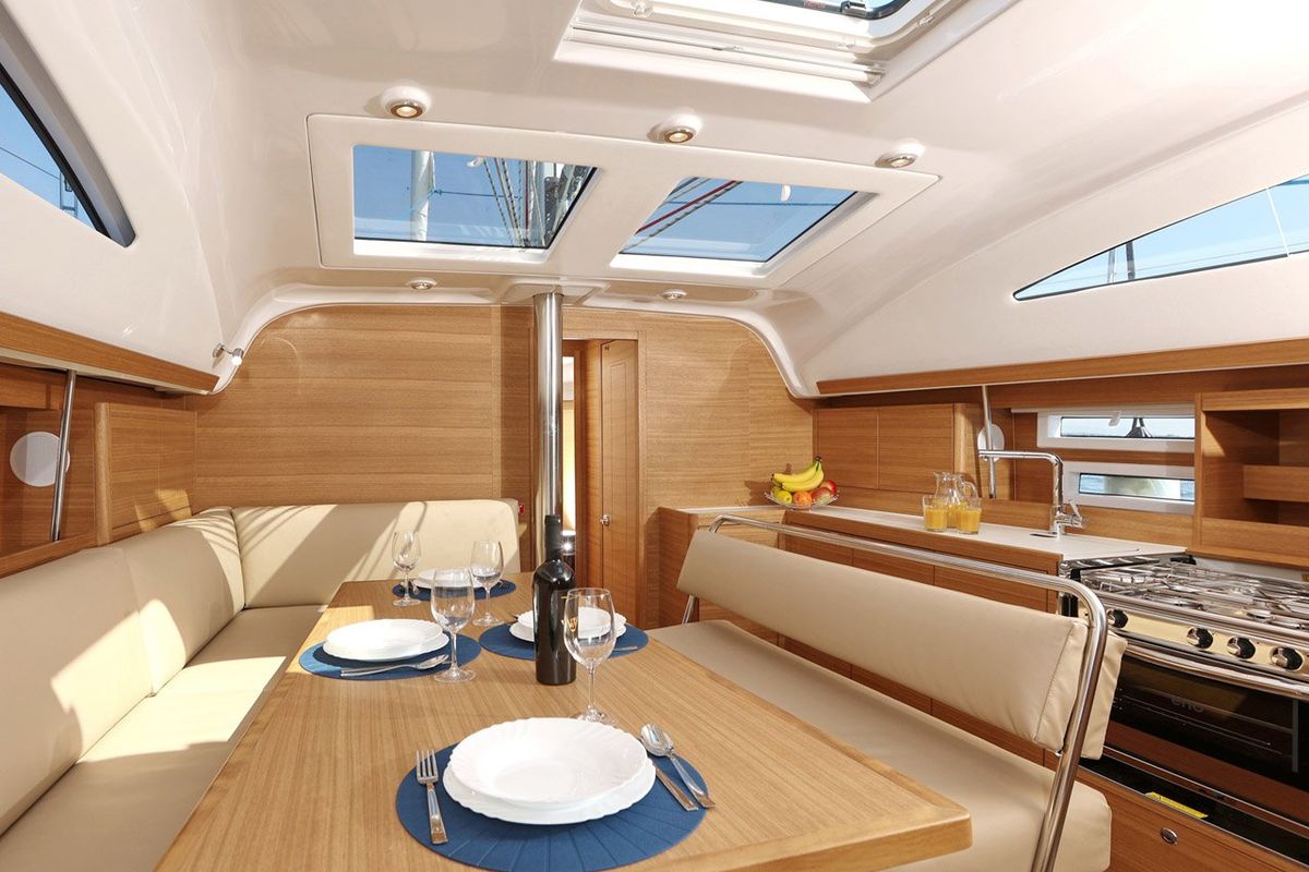 Salon of Luna, a Elan Impression 45.1 sailboat at Grad Šibenik, Croatia