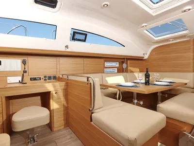 Salon of Luna, a Elan Impression 45.1 sailboat at Grad Šibenik, Croatia