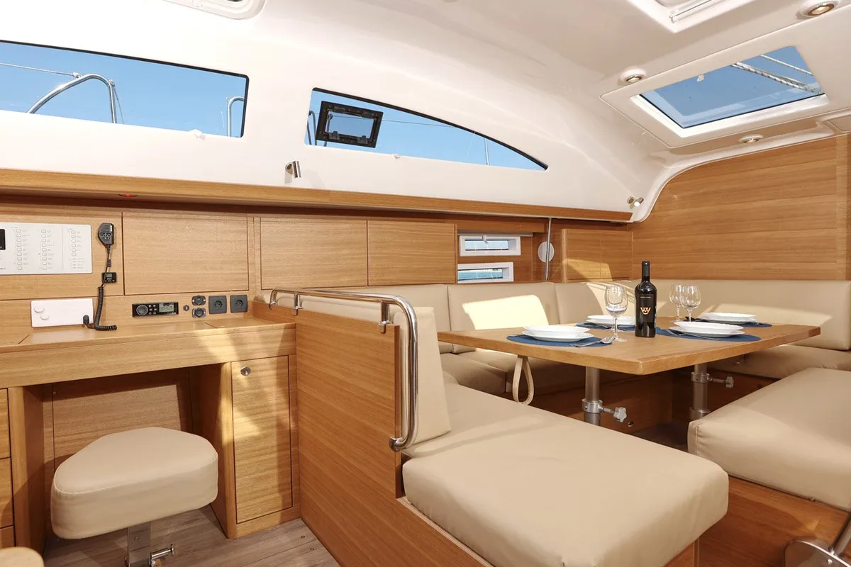 Salon of Luna, a Elan Impression 45.1 sailboat at Grad Šibenik, Croatia