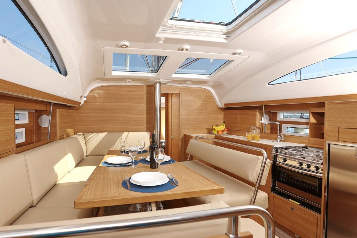 Salon of Luna, a Elan Impression 45.1 sailboat at Grad Šibenik, Croatia