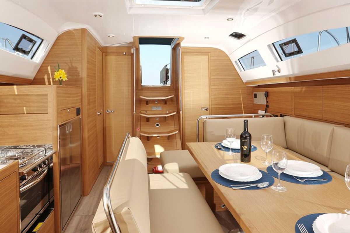 Salon of Luna, a Elan Impression 45.1 sailboat at Grad Šibenik, Croatia