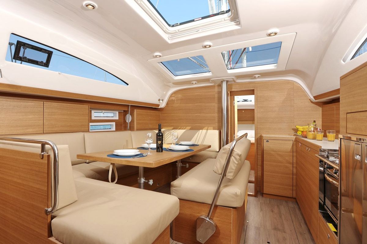 Salon of Luna, a Elan Impression 45.1 sailboat at Grad Šibenik, Croatia