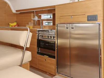Galley of Luna, a Elan Impression 45.1 sailboat at Grad Šibenik, Croatia