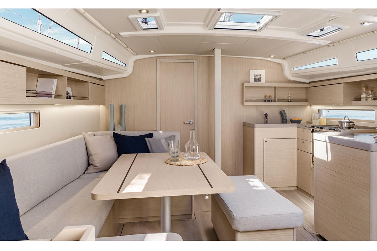 Salon of O40.1-22A, a Beneteau Oceanis 40.1 sailboat at Athens, Greece