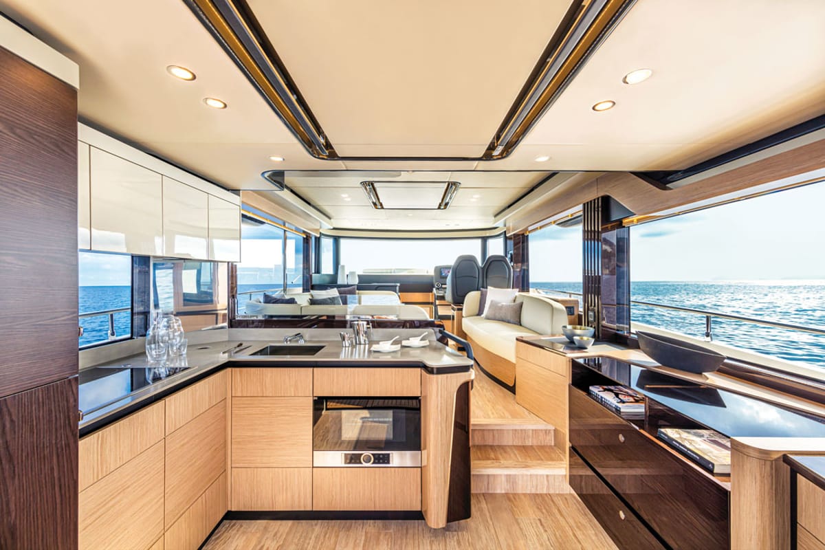 Galley of Aurora, a Absolute Yachts Navetta 52 motorboat at Seget Donji, Croatia
