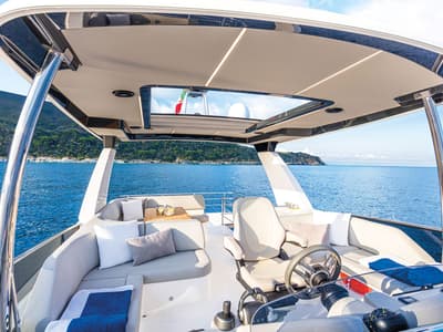Deck of Aurora, a Absolute Yachts Navetta 52 motorboat at Seget Donji, Croatia