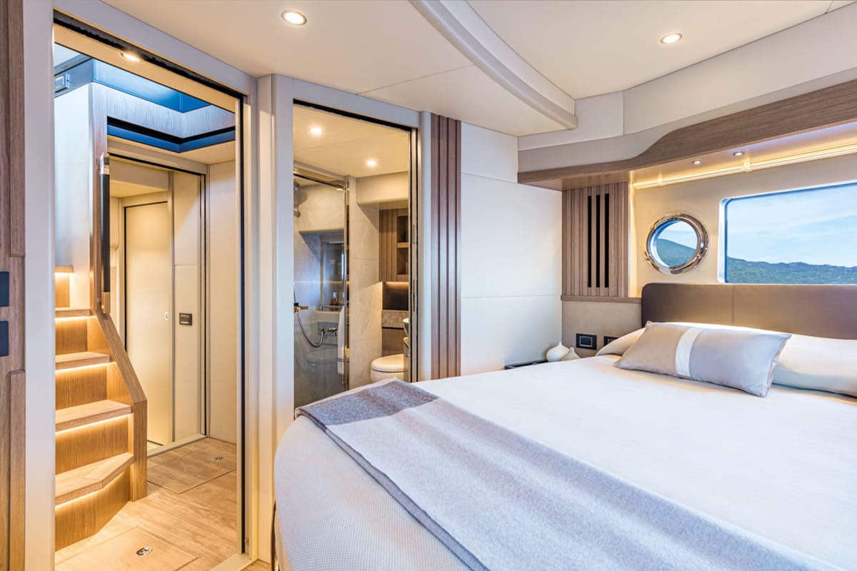 Cabin on Aurora, a Absolute Yachts Navetta 52 motorboat at Seget Donji, Croatia