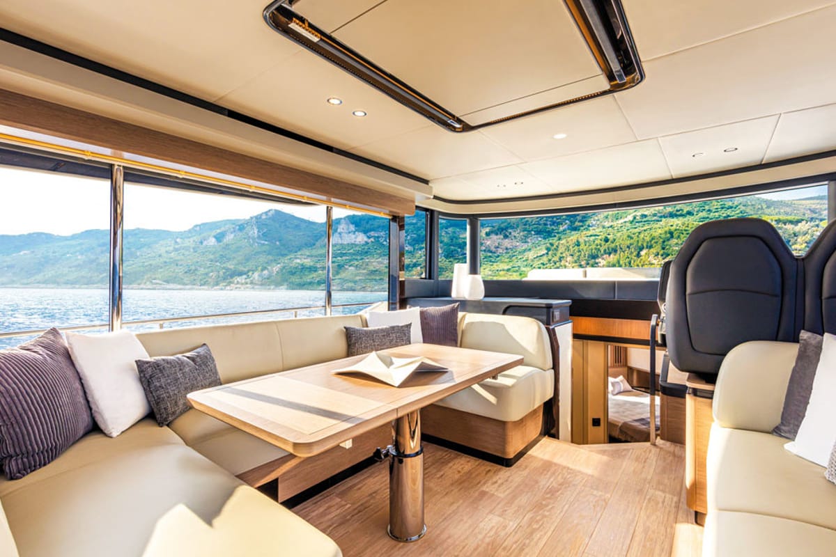 Salon of Aurora, a Absolute Yachts Navetta 52 motorboat at Seget Donji, Croatia