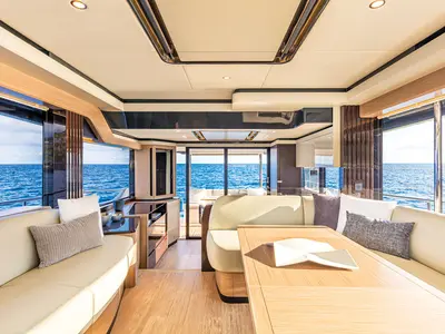 Salon of Aurora, a Absolute Yachts Navetta 52 motorboat at Seget Donji, Croatia