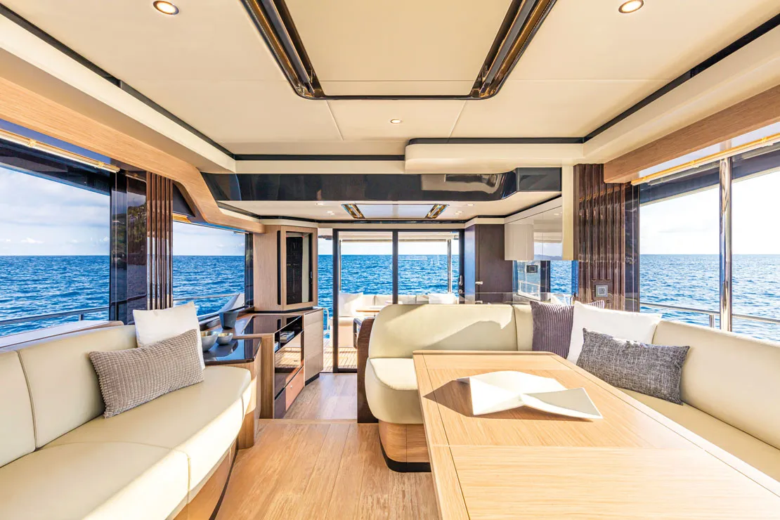 Salon of Aurora, a Absolute Yachts Navetta 52  motorboat at Seget Donji, Croatia