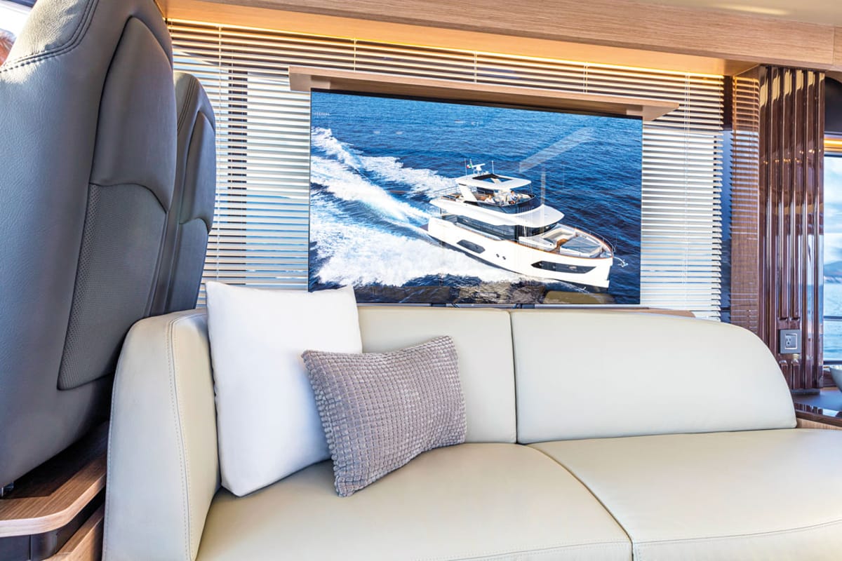 Salon of Aurora, a Absolute Yachts Navetta 52  motorboat at Seget Donji, Croatia