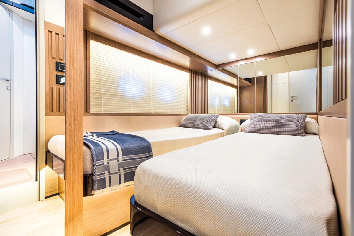 Cabin on Aurora, a Absolute Yachts Navetta 52  motorboat at Seget Donji, Croatia