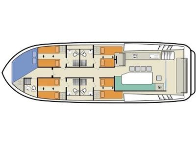 Floor plan of Horizon 5, a Cygnet Horizon 5 motorboat at Migennes, France