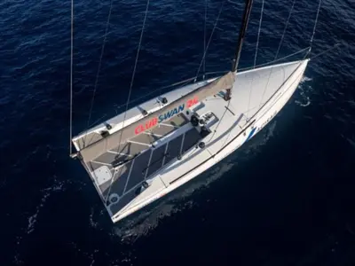 Deck of 005, a Nautor ClubSwan 36 sailboat at Split, Croatia