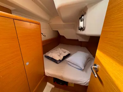 Cabin on DUST IN THE WIND, a Jeanneau Sun Odyssey 389 sailboat at Općina Sukošan, Croatia