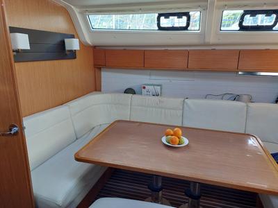 Salon of Vera, a Bavaria 51 Cruiser sailboat at Herceg Novi, Montenegro