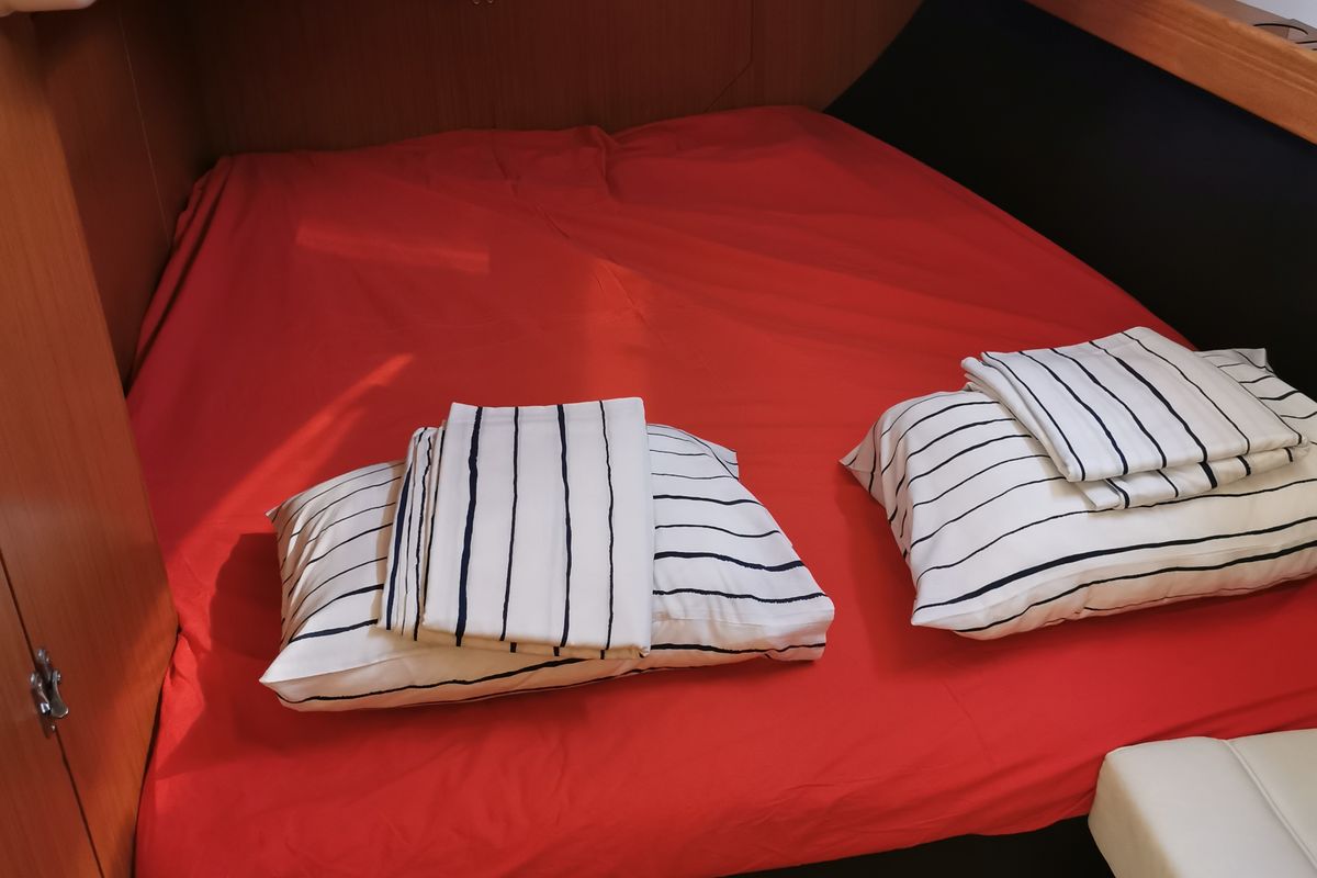 Cabin on Vera, a Bavaria 51 Cruiser sailboat at Herceg Novi, Montenegro