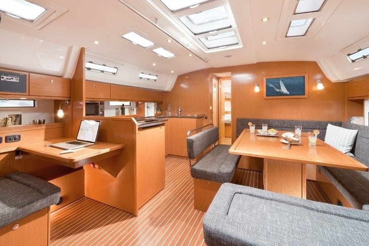 Salon of Aphrodite, a Bavaria 50 Cruiser sailboat at Seget Donji, Croatia