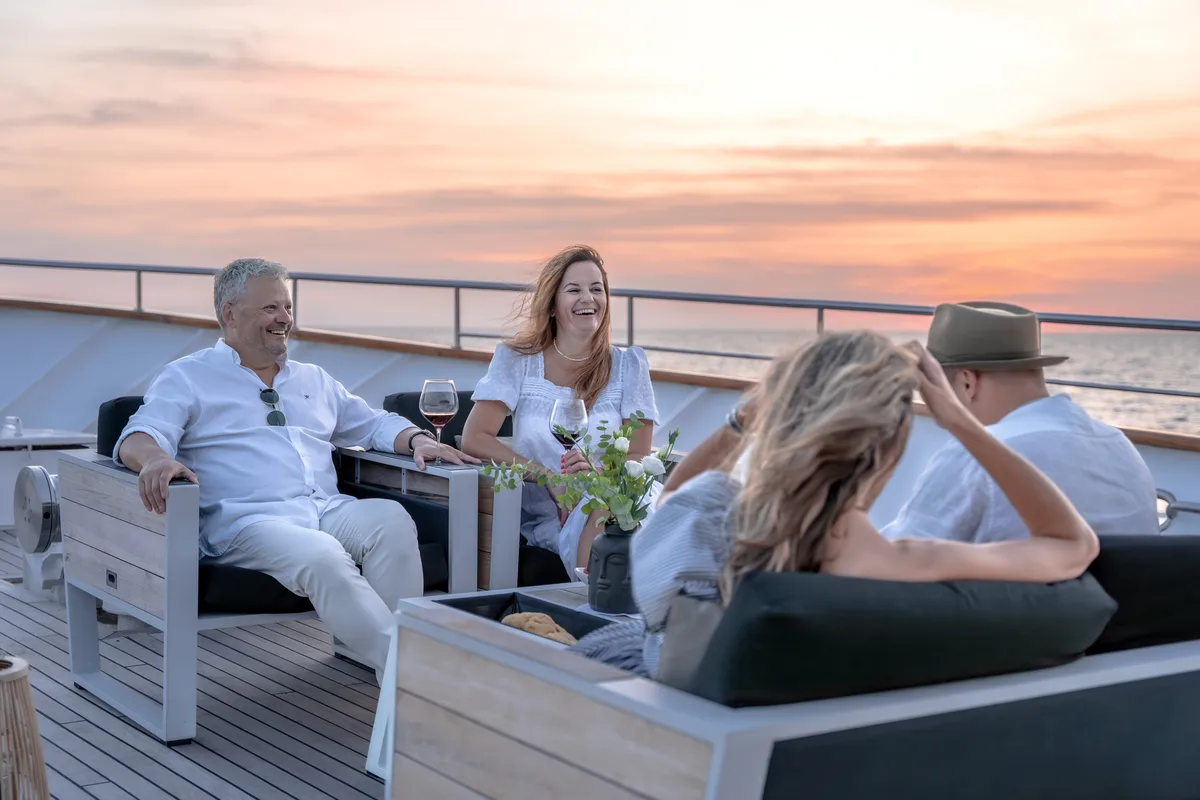 Deck of Karizma, a Gulet Motoryacht yacht at Split, Croatia