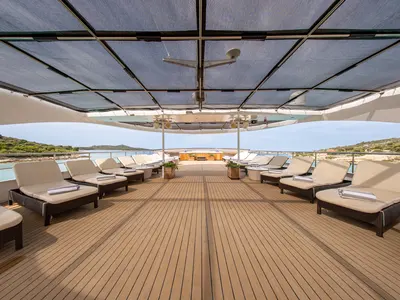 Deck of Karizma, a Gulet Motoryacht yacht at Split, Croatia