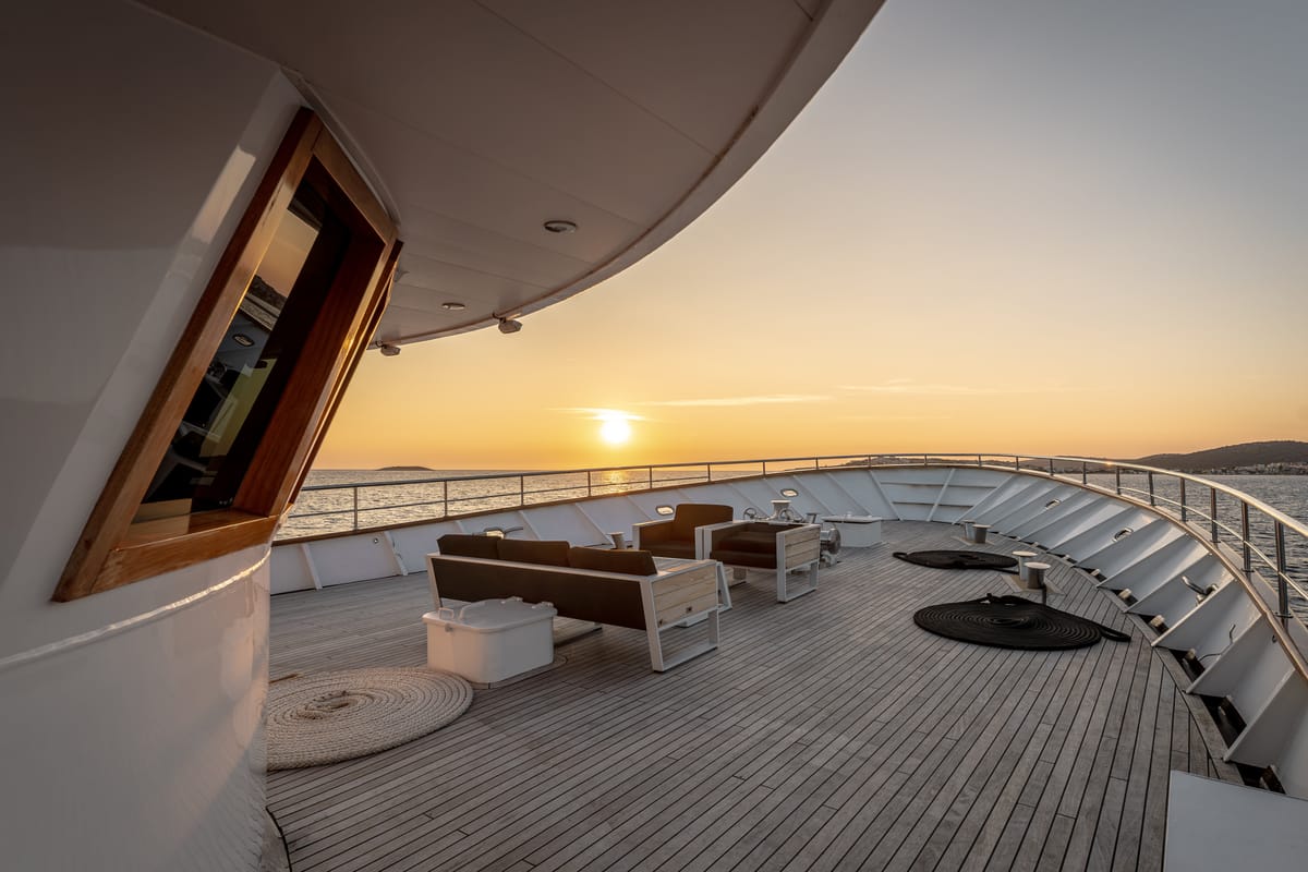 Deck of Karizma, a Gulet Motoryacht yacht at Split, Croatia