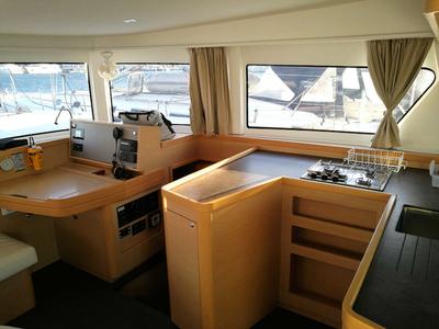 Galley of Fantasea, a Lagoon 42 catamaran at Lavreotiki Municipal Unit, Greece
