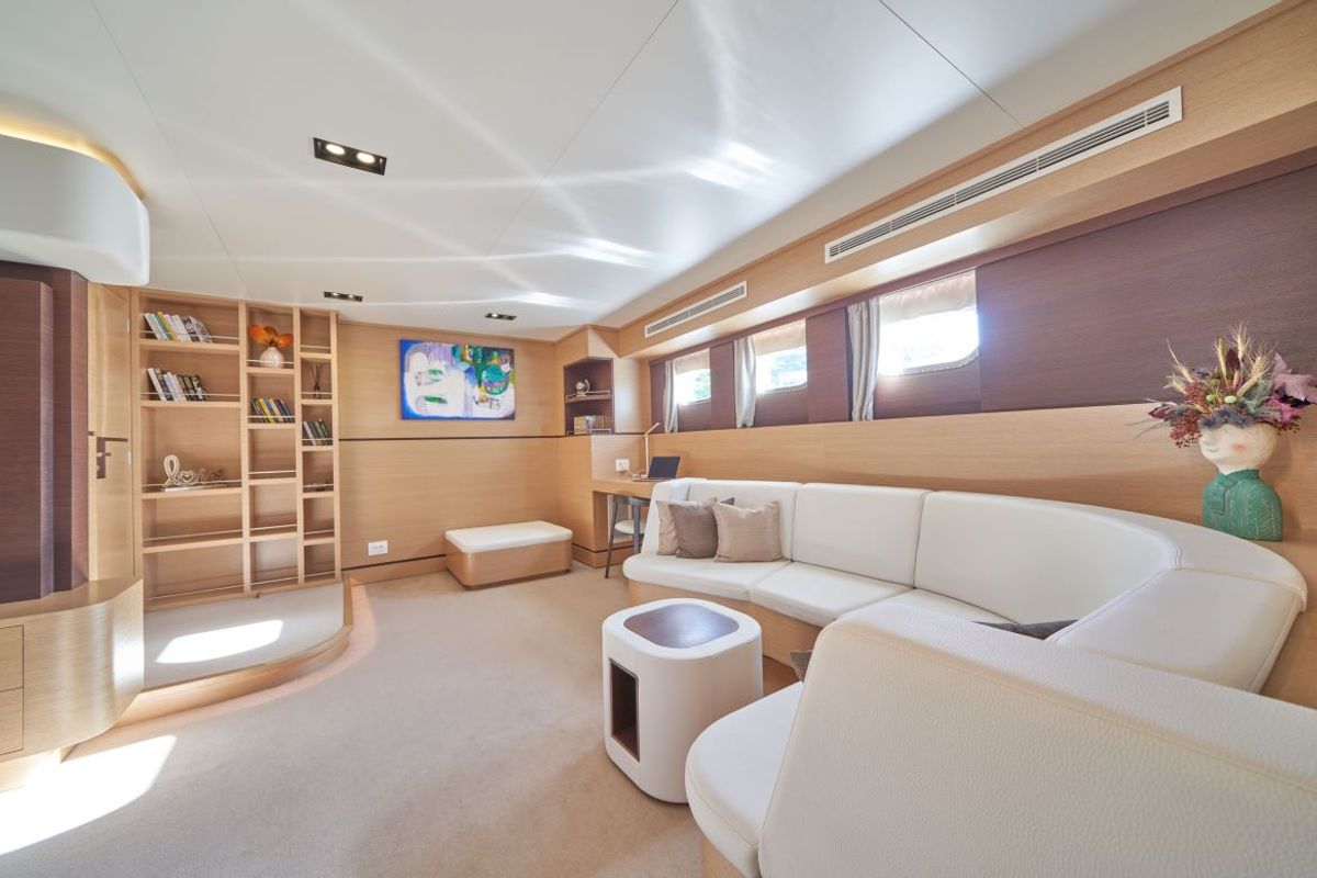 Salon of Omnia, a Custom Made Omnia sailboat at Split, Croatia