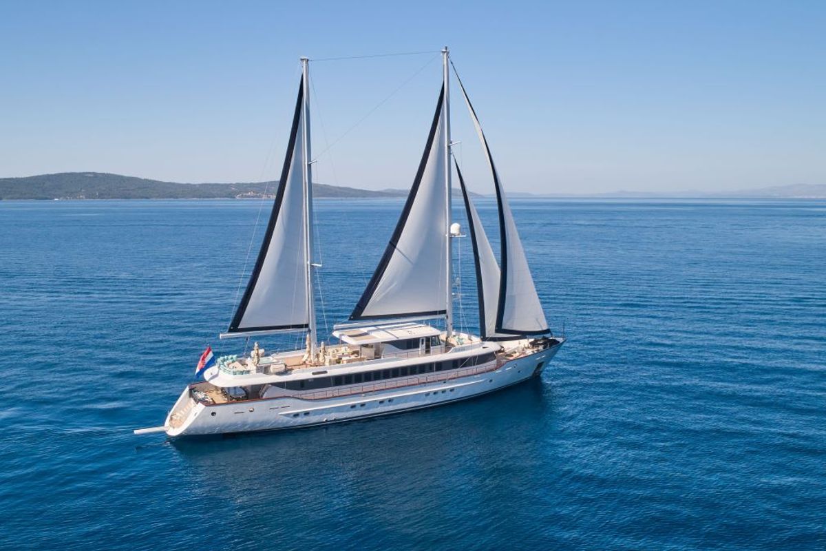 Exterior view of Omnia, a Custom Made Omnia sailboat at Split, Croatia