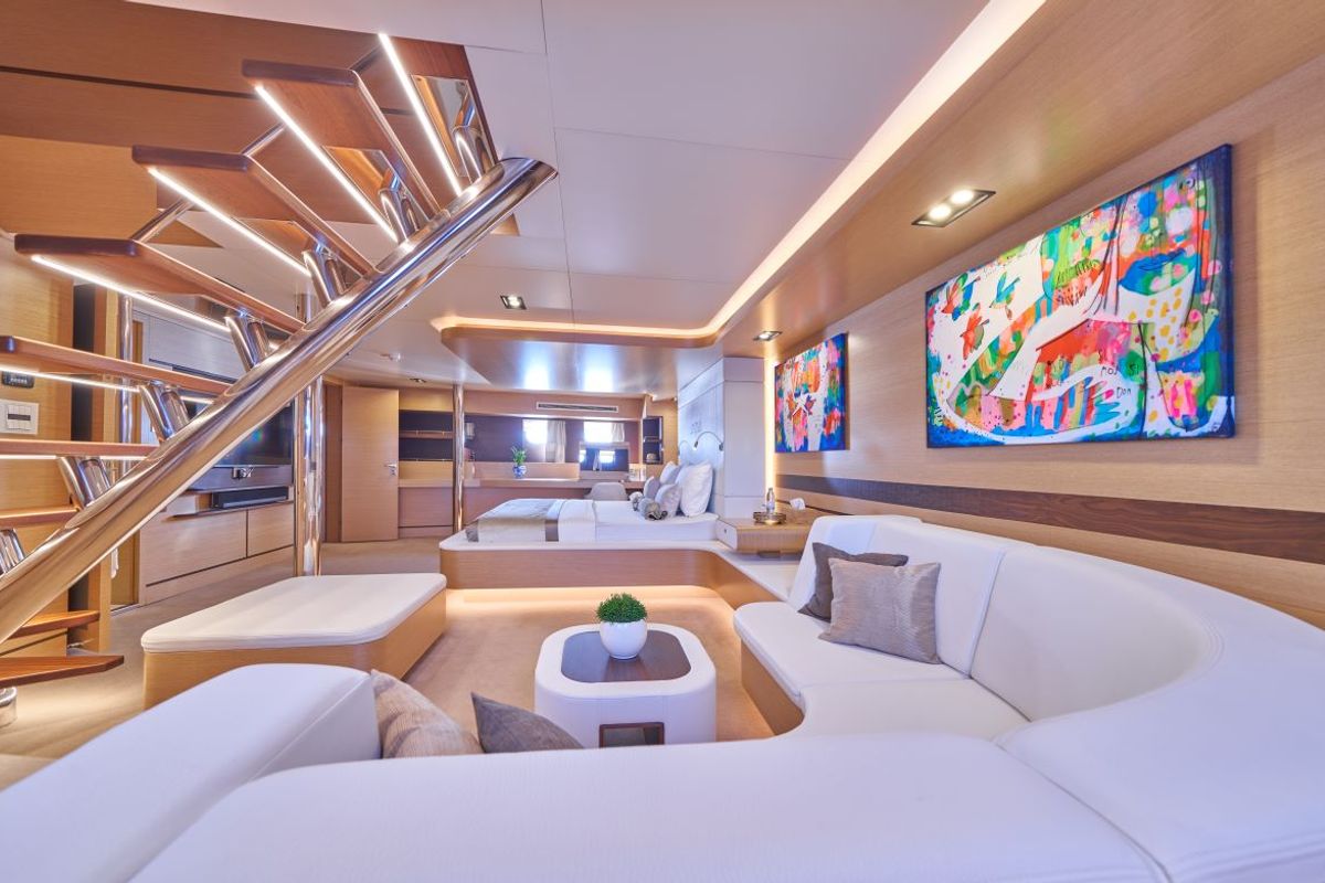 Salon of Omnia, a Custom Made Omnia sailboat at Split, Croatia