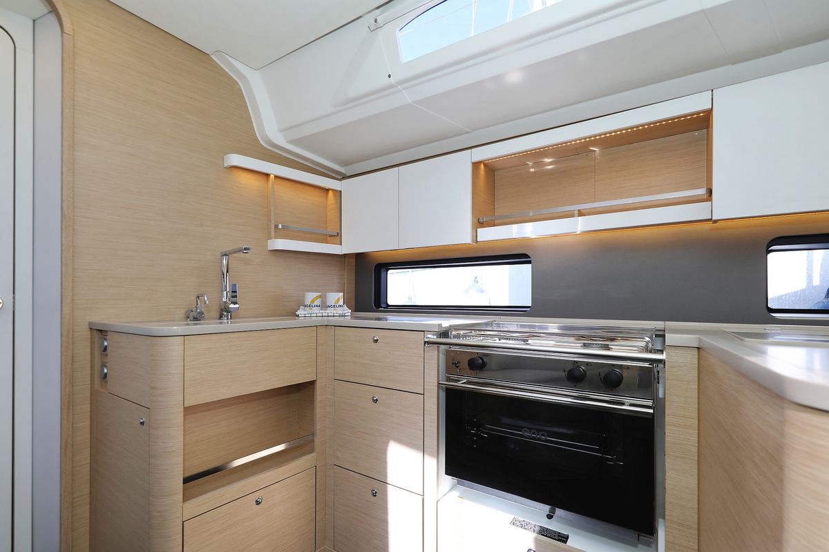 Galley of Kaos, a Dufour 44 sailboat at Grad Biograd na Moru, Croatia