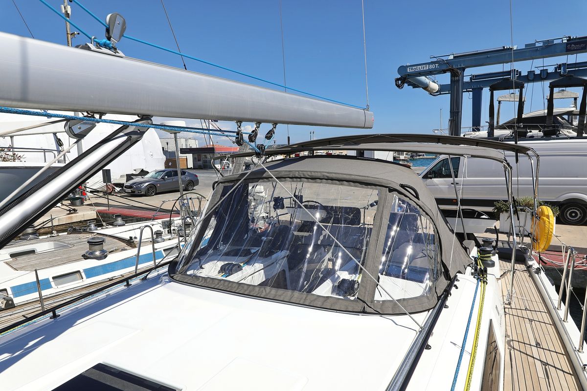Galley of Kaos, a Dufour 44 sailboat at Grad Biograd na Moru, Croatia