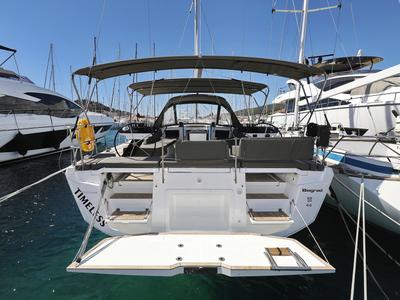 Deck of Kaos, a Dufour 44 sailboat at Grad Biograd na Moru, Croatia