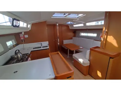 Salon of Erato, a Jeanneau Sun Odyssey 440 sailboat at Volos Municipality, Greece