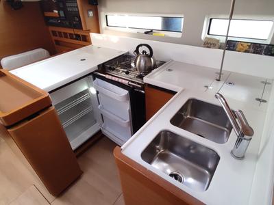 Galley of Erato, a Jeanneau Sun Odyssey 440 sailboat at Volos Municipality, Greece