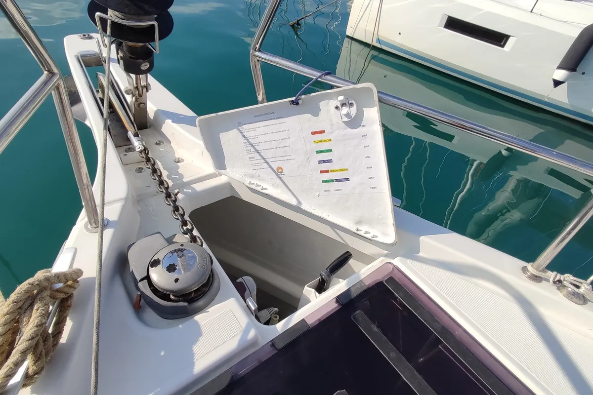 Erato, a Jeanneau Sun Odyssey 440 sailboat at Volos Municipality, Greece