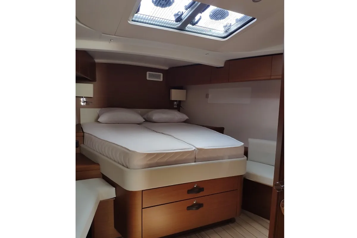 Galley of Sogno Di Mare, a Jeanneau 51 sailboat at Preveza, Greece