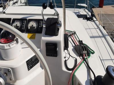 Cockpit of INSEAME, a Bali Catspace catamaran at La Favière, France