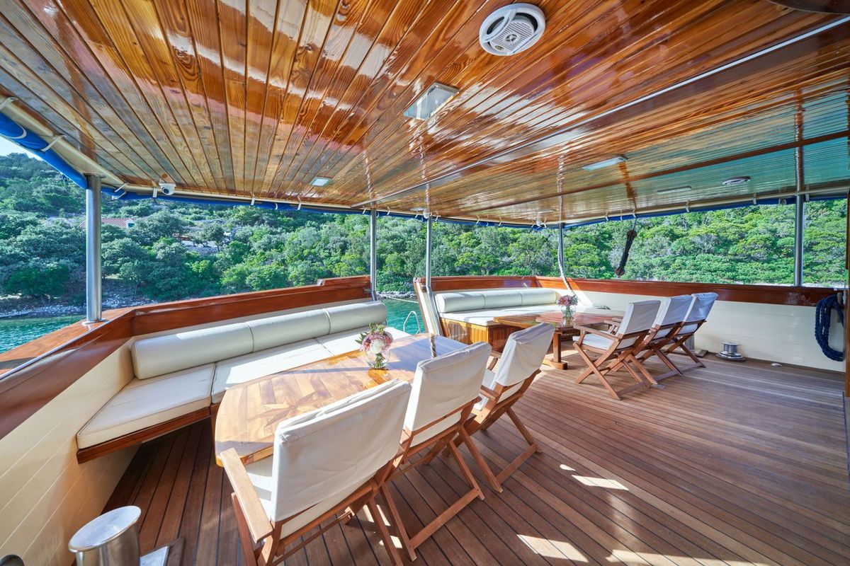 Deck of Tajna Mora, a Unknown Tajna Mora yacht at Split, Croatia
