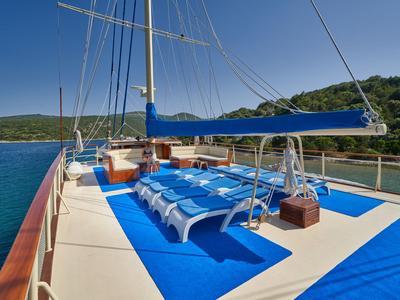 Deck of Tajna Mora, a Unknown Tajna Mora yacht at Split, Croatia