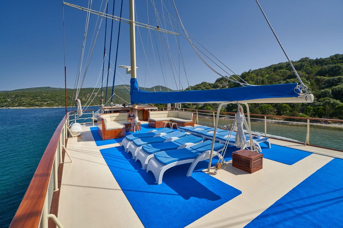 Deck of Tajna Mora, a Unknown Tajna Mora yacht at Split, Croatia