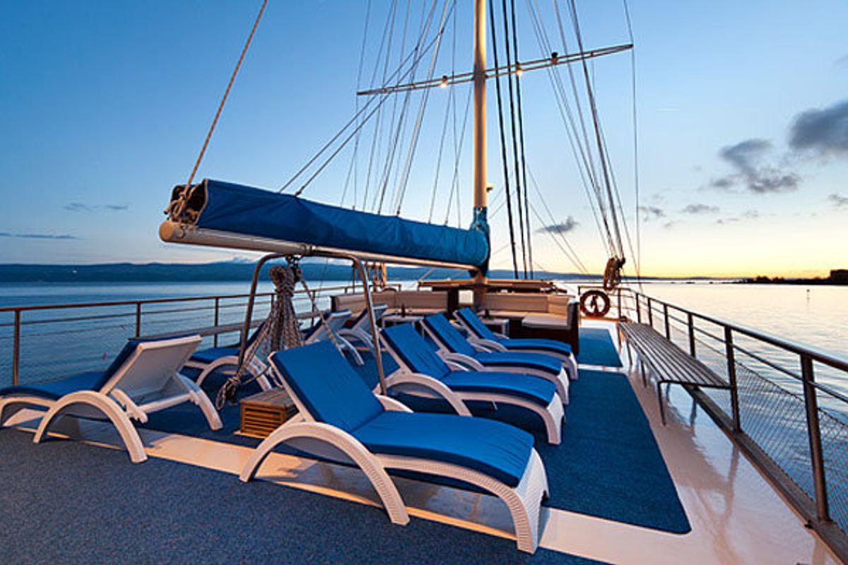 Deck of Tajna Mora, a Unknown Tajna Mora yacht at Split, Croatia